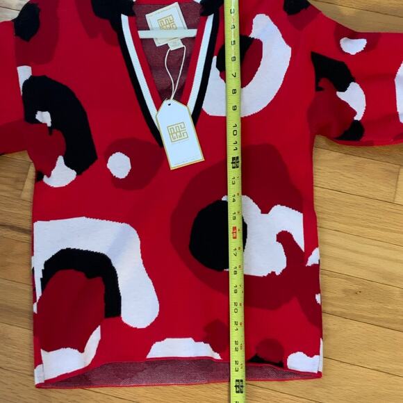 Emily MCCarthy Lolli Sweater - Red Collegiate Cheetah NWT size xs - Picture 6 of 7